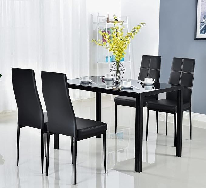 Bonnlo Modern Dining Table Set (5 Piece)