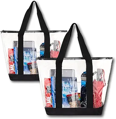 Clear Tote Bags For Work, Beach, Stadium (pack Of 2)