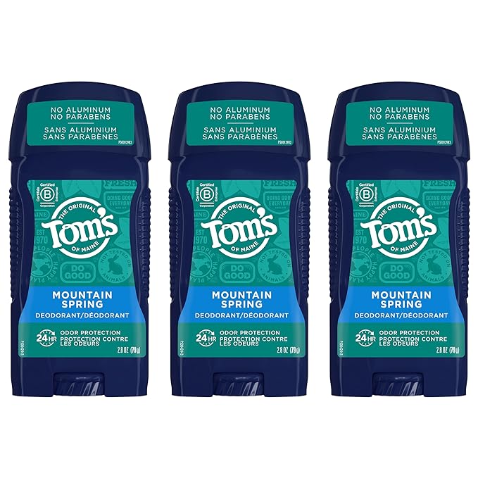 Toms of Maine Long-Lasting Aluminum-Free Natural Deodorant for Men (3-Pack)