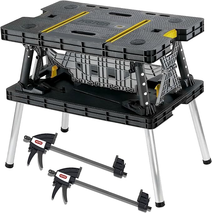 Keter Folding Worktable, Heavy-Duty Portable Workbench
