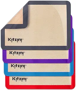 Kitzini Silicone Baking Mat Set (4 Half Baking Sheets)