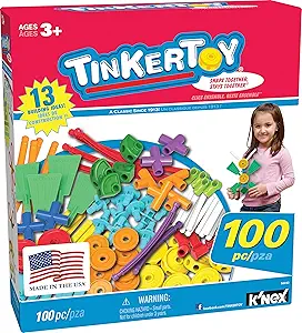 TINKERTOY 100 Piece Essentials Value Set (Ages 3+ Preschool Education Toy)